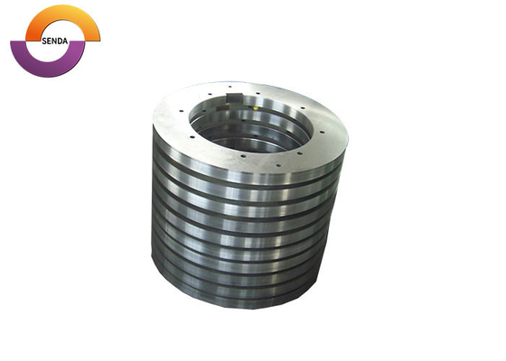 Precision CNC Ground Carbide Steel Blades Round Shape HRC45-65 Hardness For Rotary Slitting